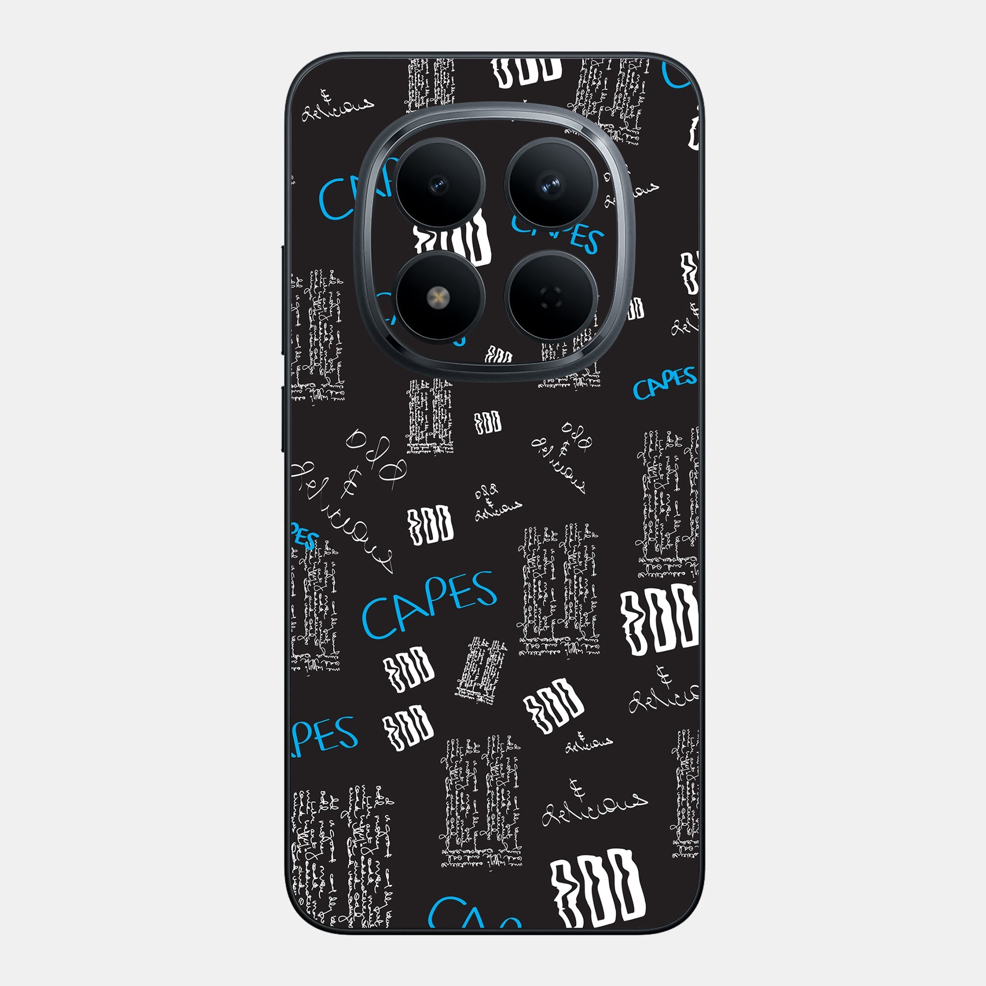 Black Scribble Glass Back