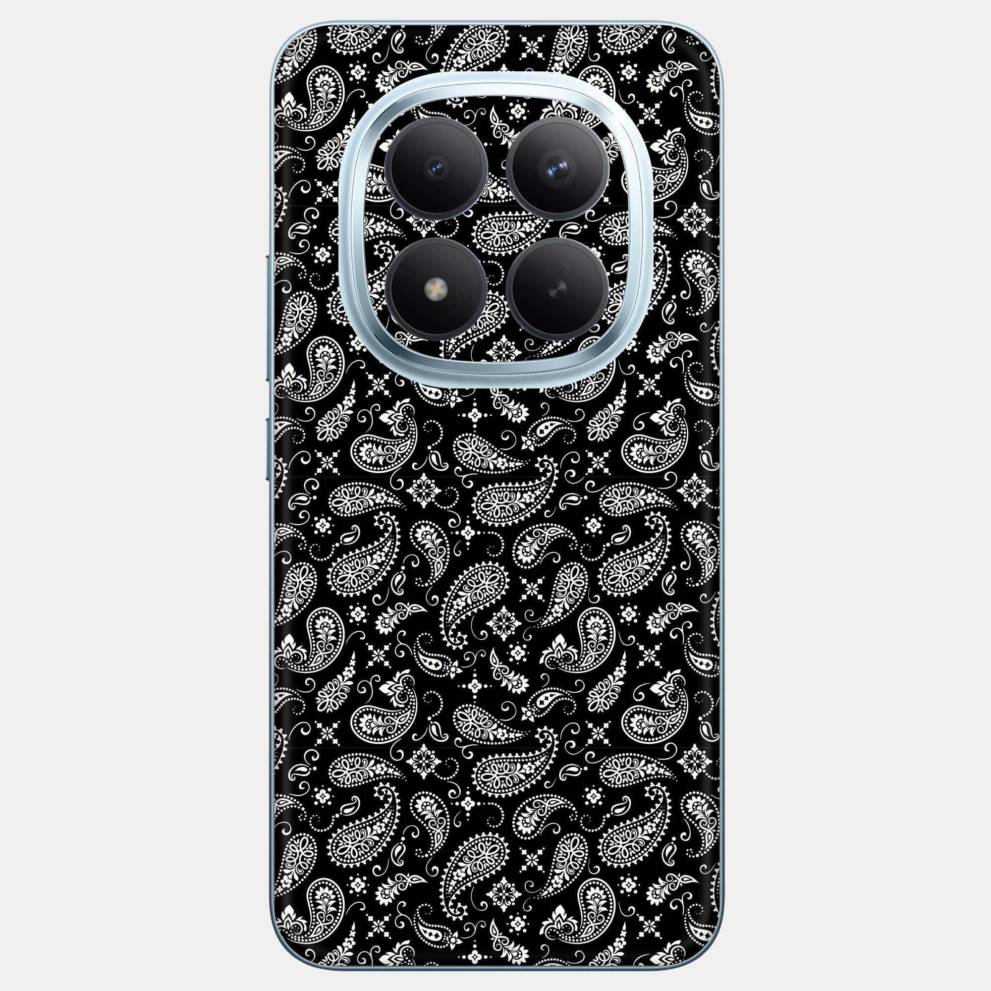 Black Paisley Glass Back