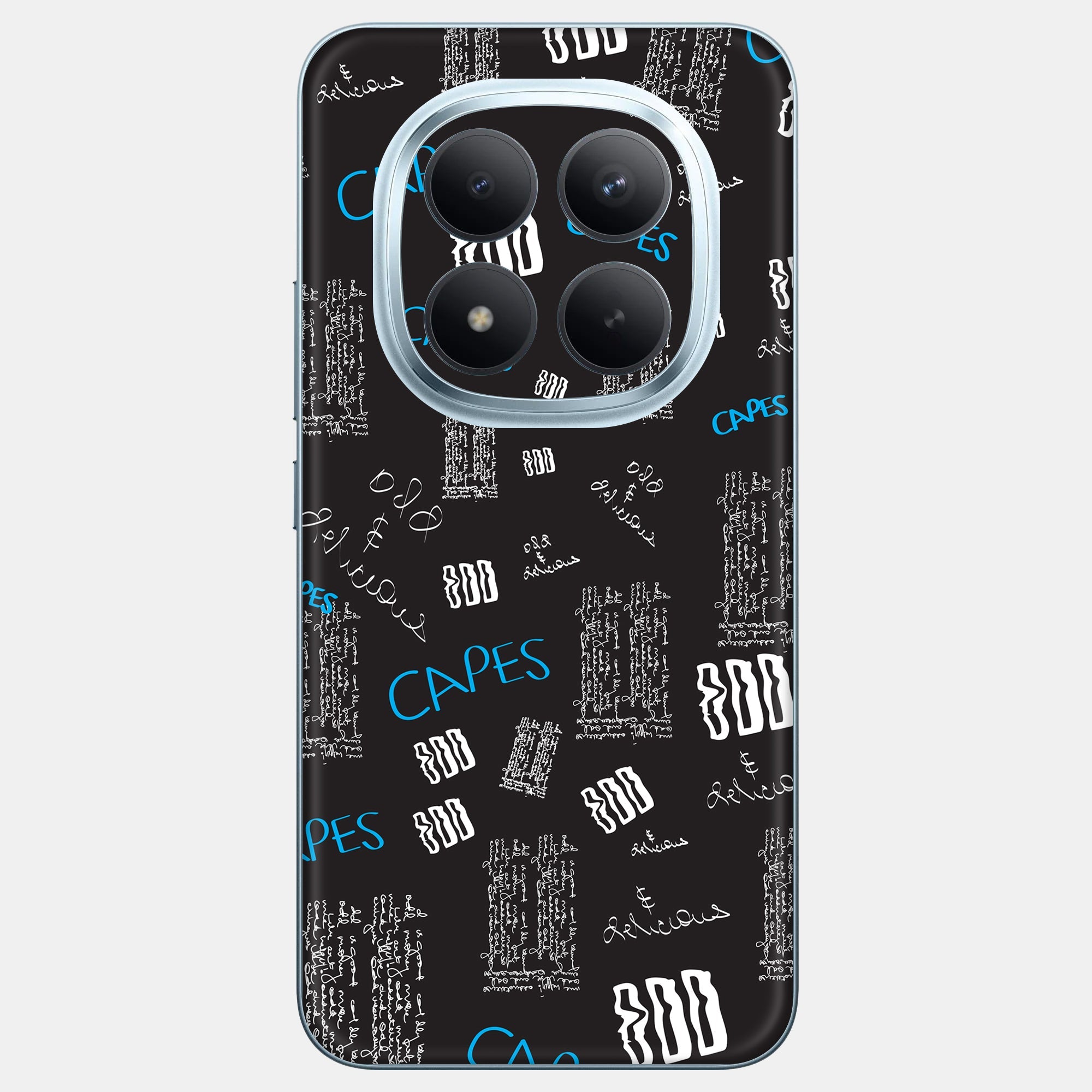 Black Scribble Glass Back