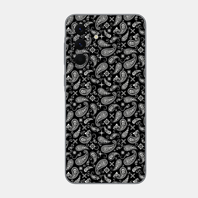 Black Paisley Glass Back
