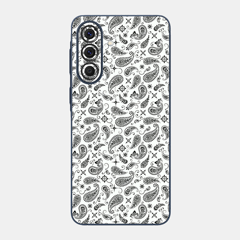 White Paisley Glass Back