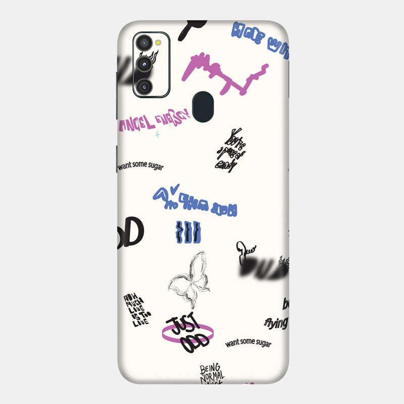 Beige Scribble Full Back