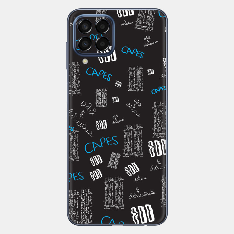 Black Scribble Glass Back