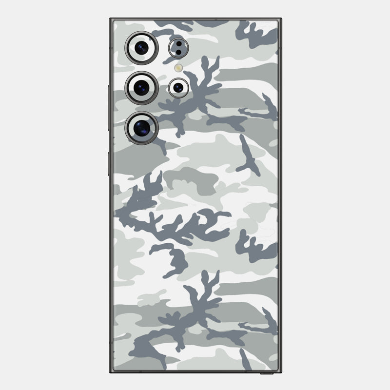 Snow Camo Glass Back