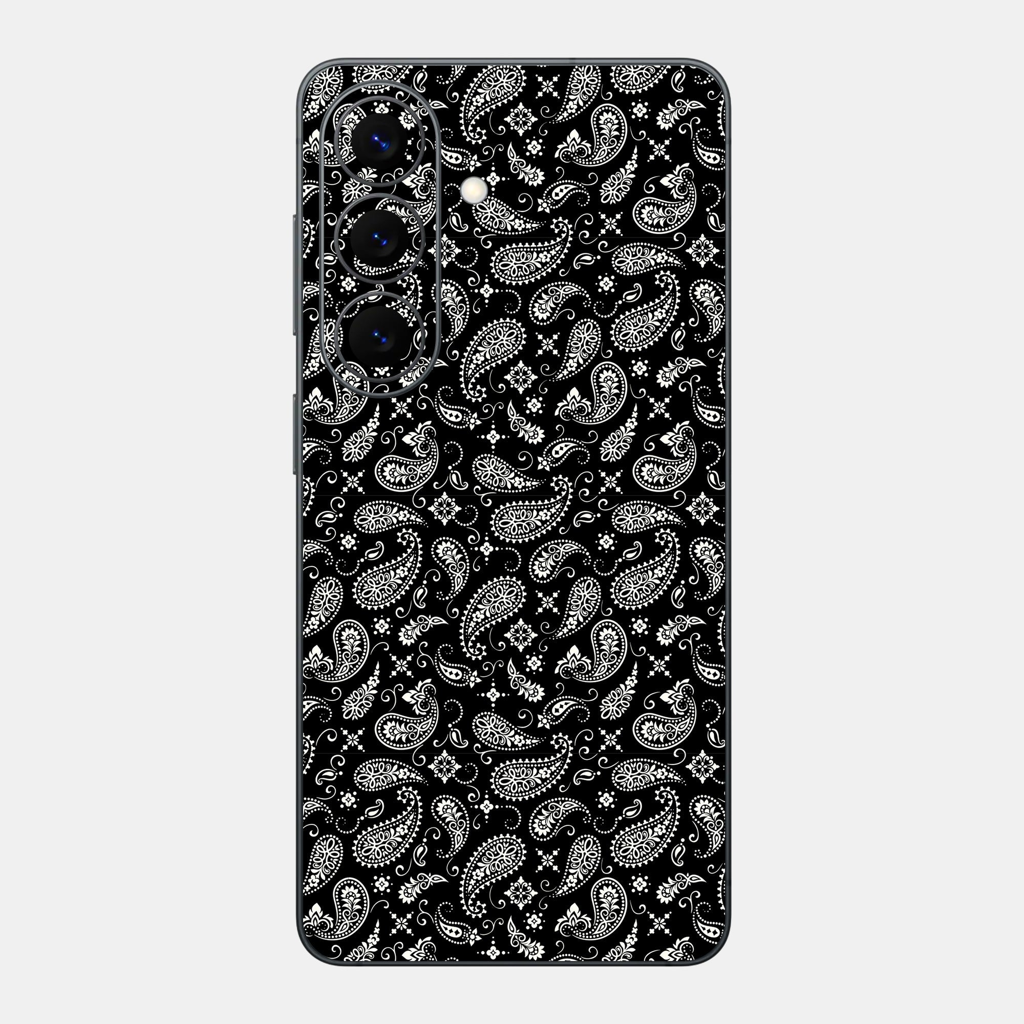Black Paisley Glass Back