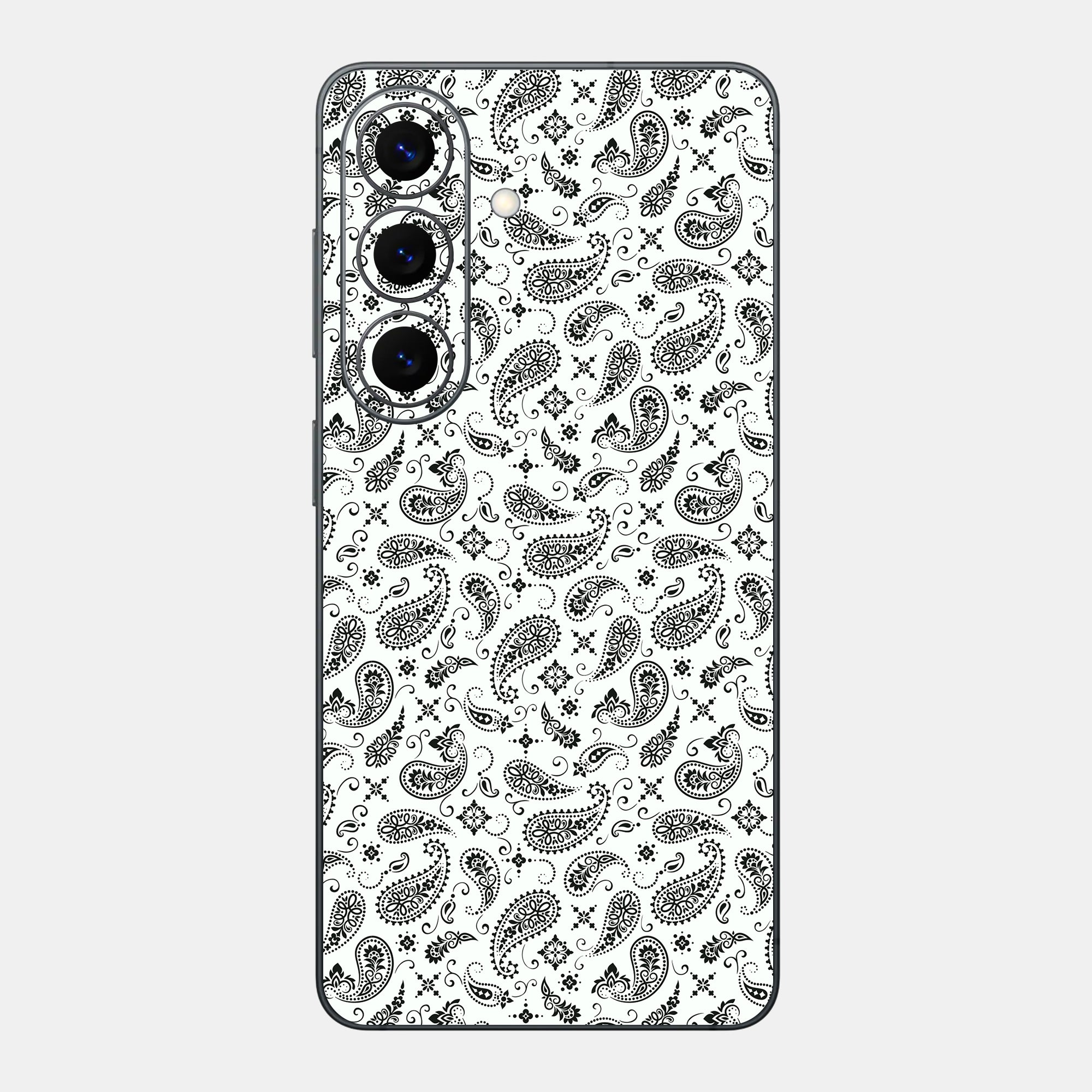 White Paisley Glass Back