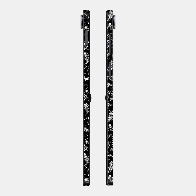 Black Paisley Glass Back