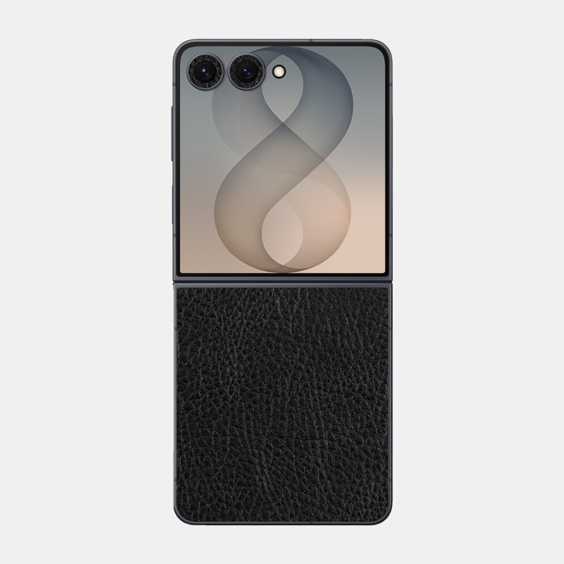 Black Leather Glass Back