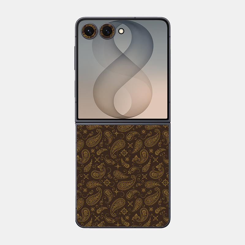 Brown Paisley Glass Back