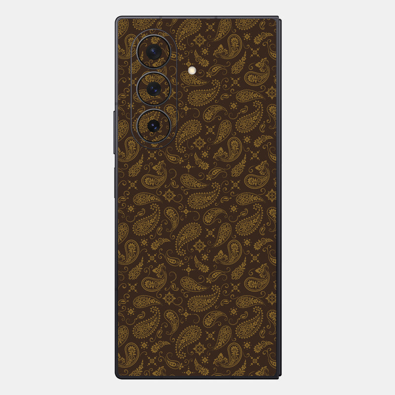 Brown Paisley Glass Back