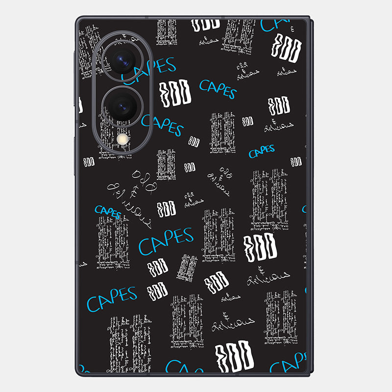 Black Scribble Glass Back