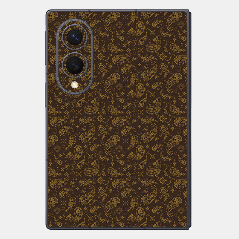 Brown Paisley Glass Back