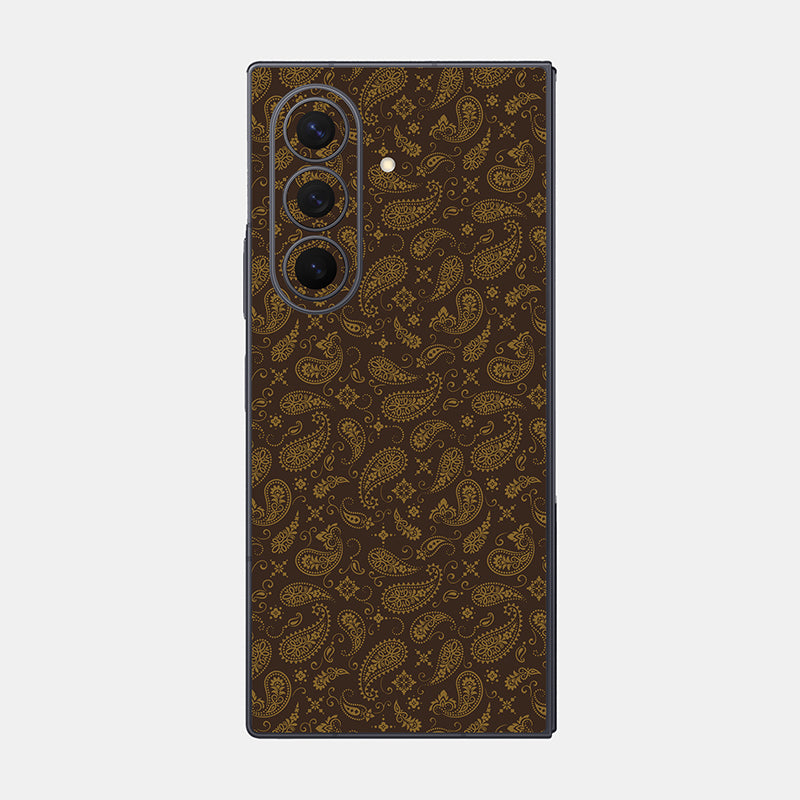 Brown Paisley Glass Back