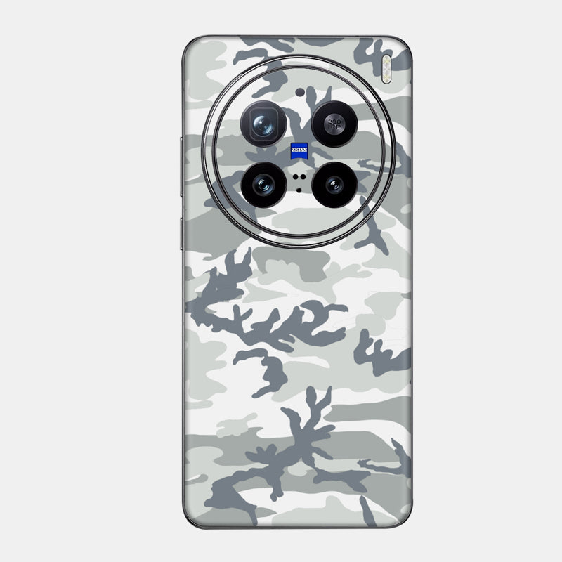 Snow Camo Glass Back