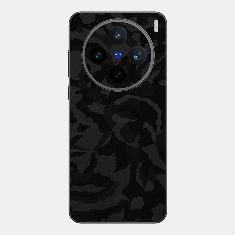 Black Camo Glass Back