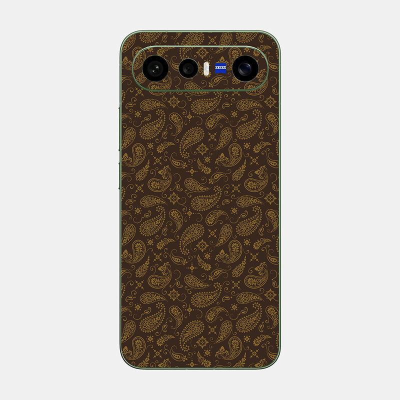 Brown Paisley Glass Back
