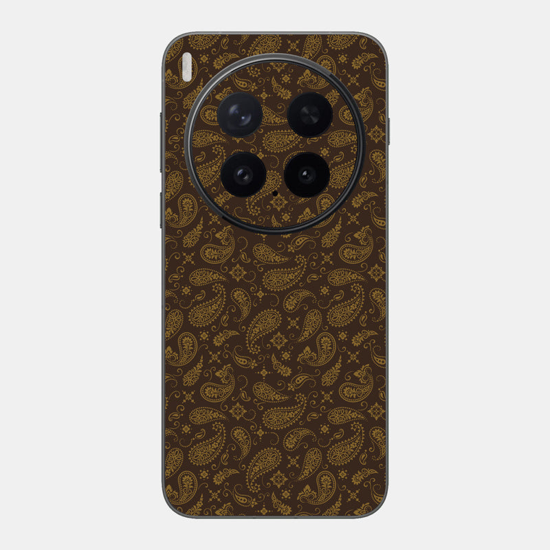Brown Paisley Glass Back