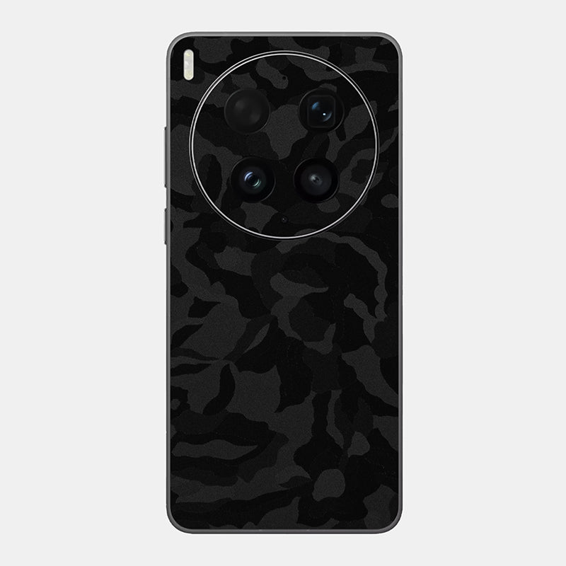 Black Camo Glass Back