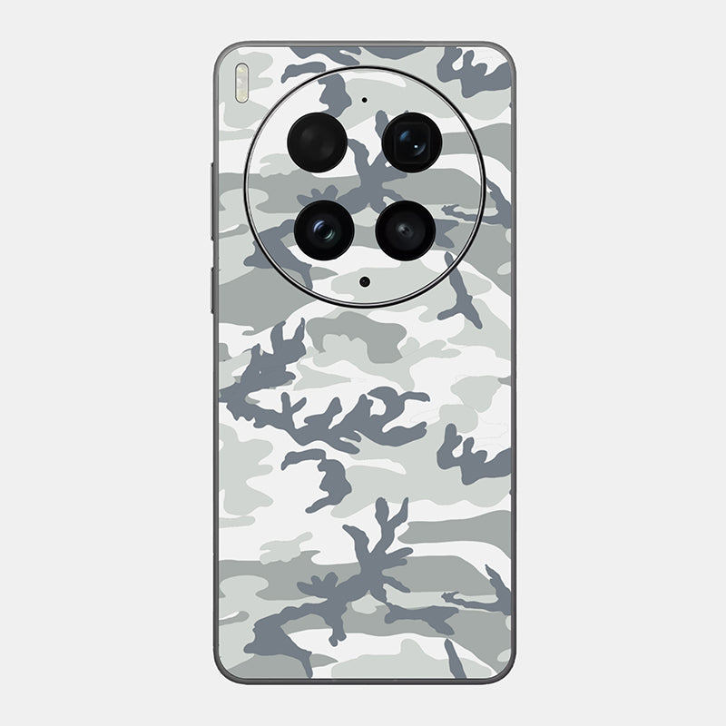 Snow Camo Glass Back