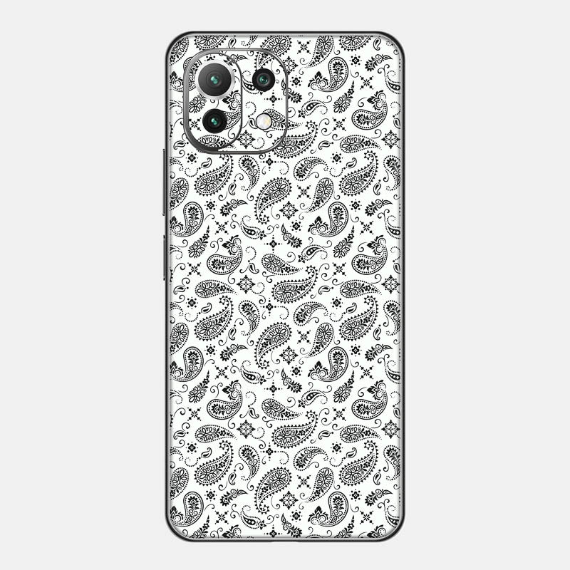 White Paisley Glass Back