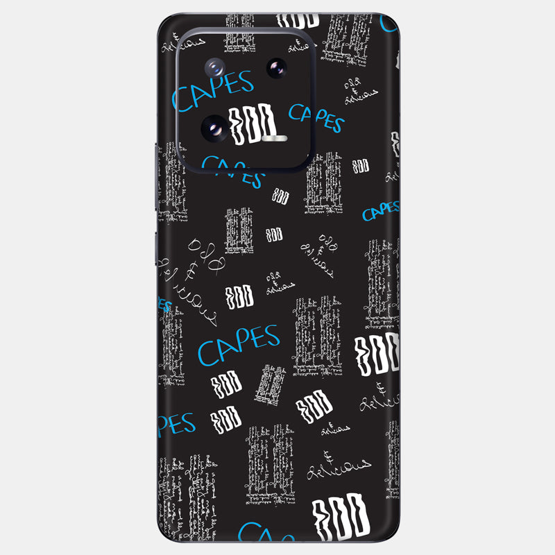 Black Scribble Glass Back