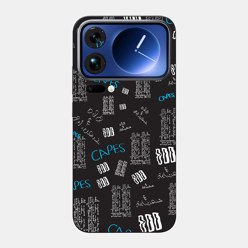 Black Scribble Glass Back
