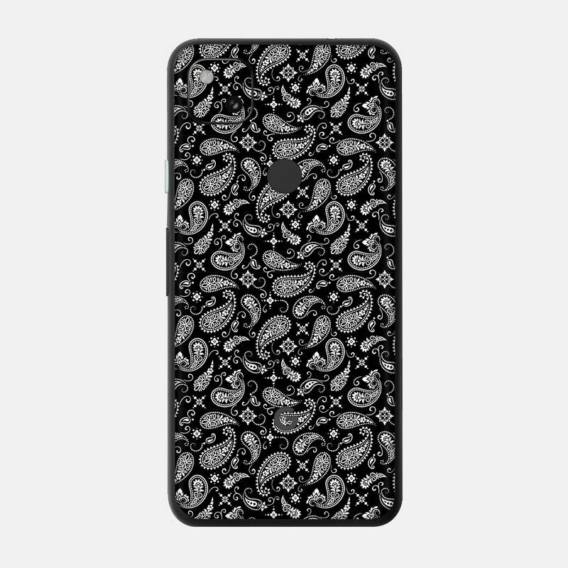 Black Paisley Glass Back