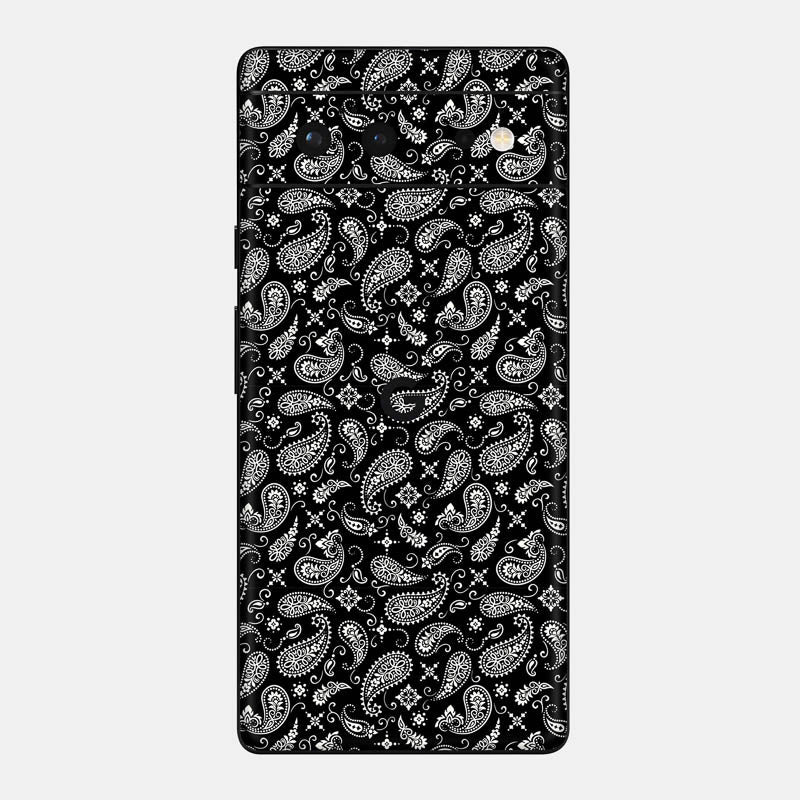 Black Paisley Glass Back