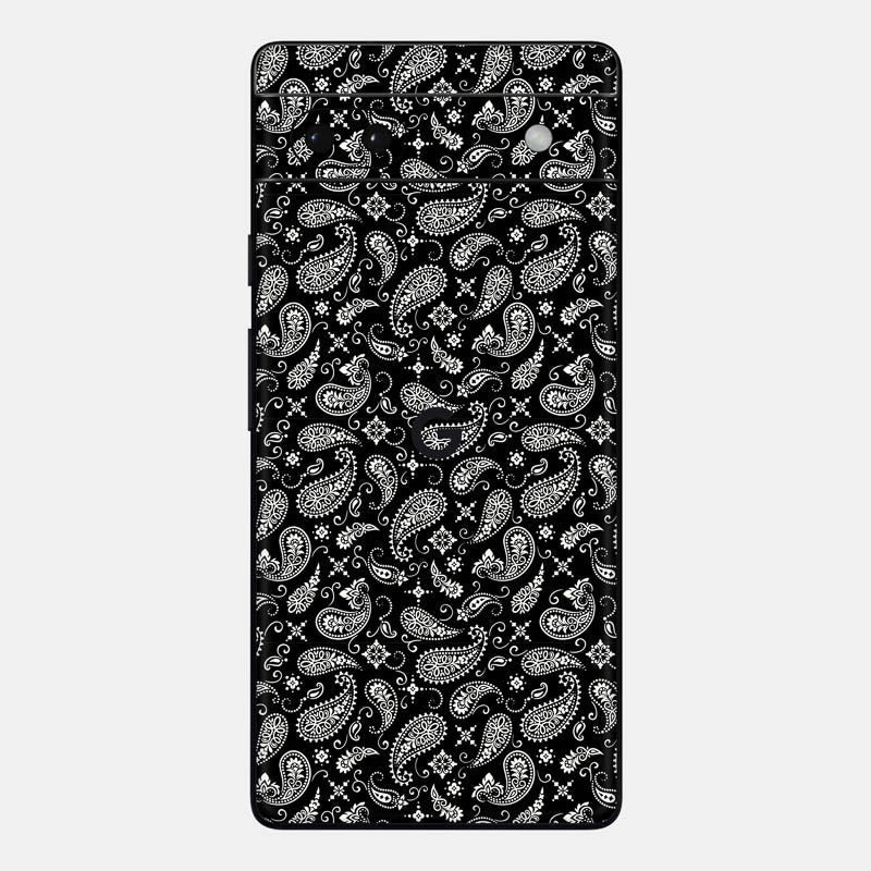 Black Paisley Glass Back