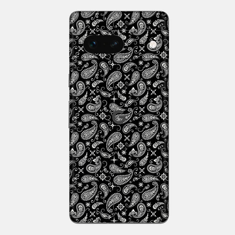 Black Paisley Glass Back