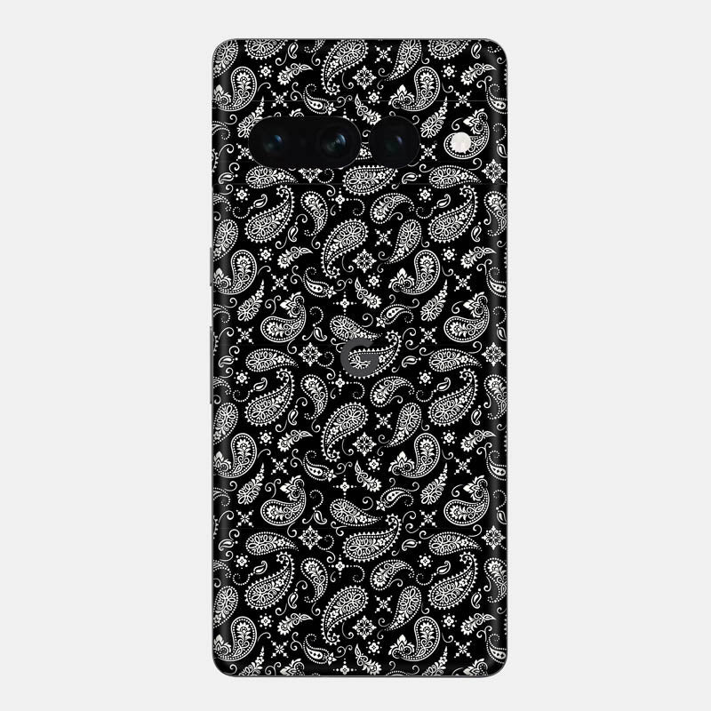 Black Paisley Glass Back