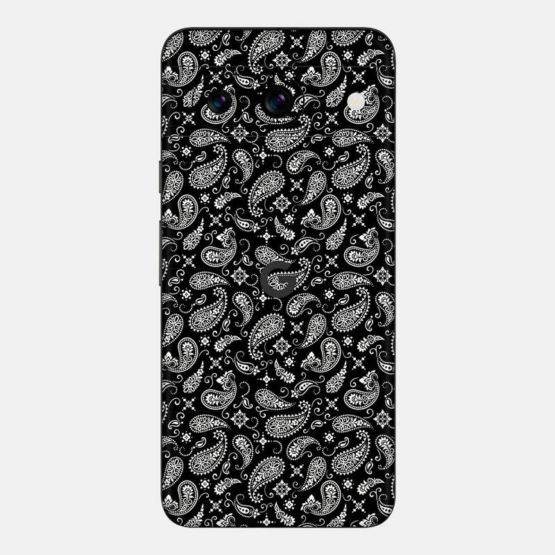 Black Paisley Glass Back