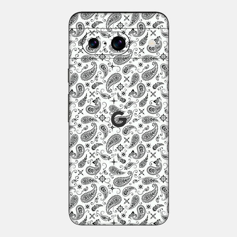 White Paisley Glass Back