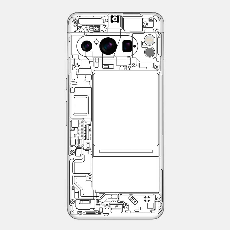 Teardown White Glass Back