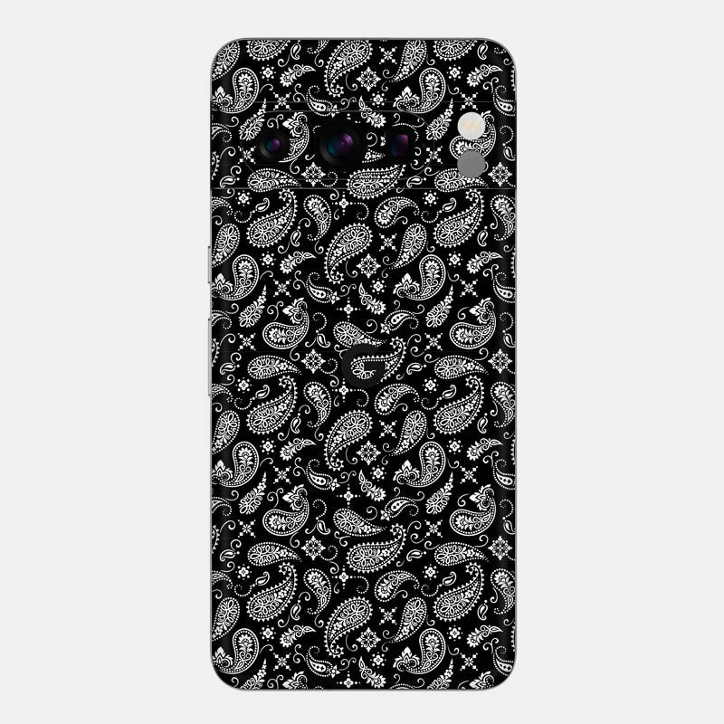 Black Paisley Glass Back