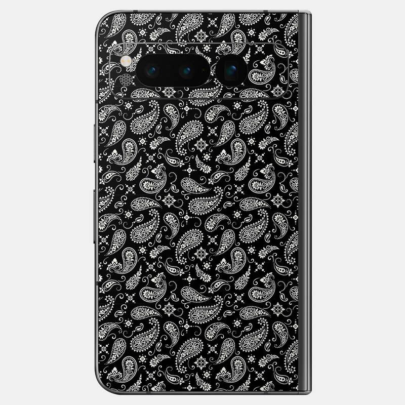 Black Paisley Glass Back