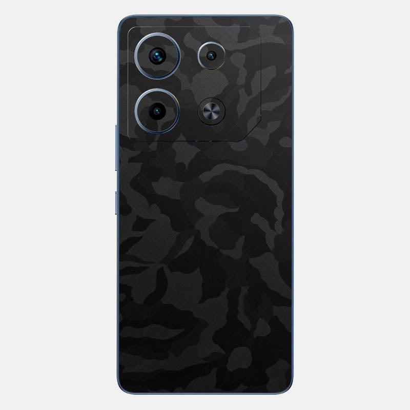 Black Camo Glass Back