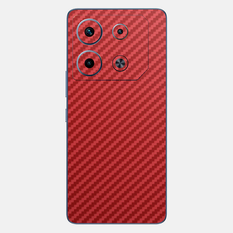 Carbon Fibre Red Glass Back