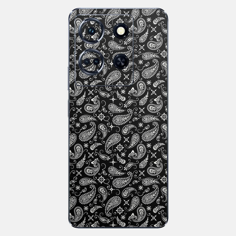 Black Paisley Glass Back