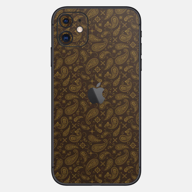 Brown Paisley Glass Back