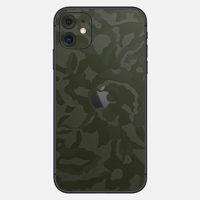 Green Camo Glass Back