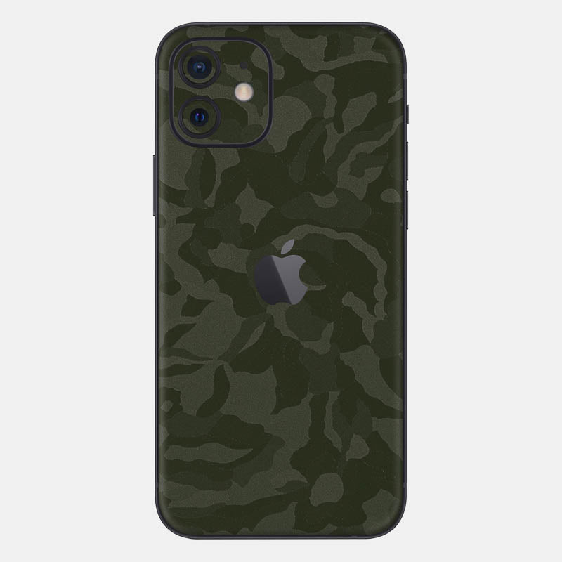 Green Camo Glass Back