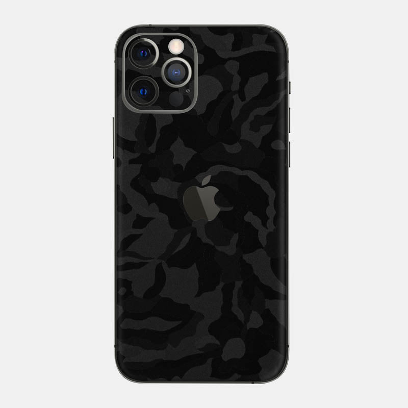 Black Camo Glass Back