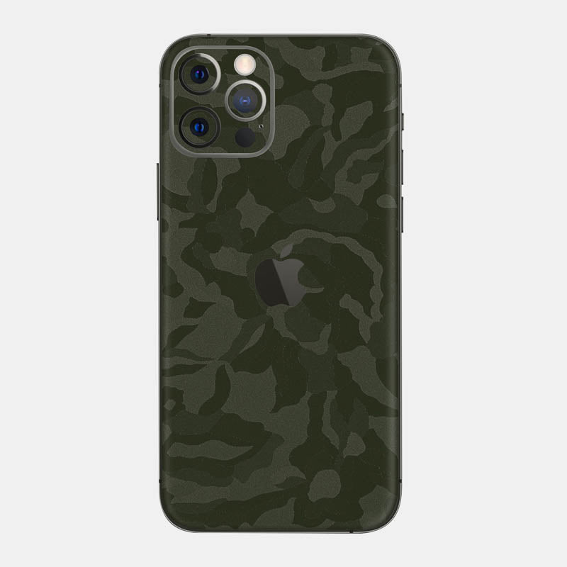 Green Camo Glass Back