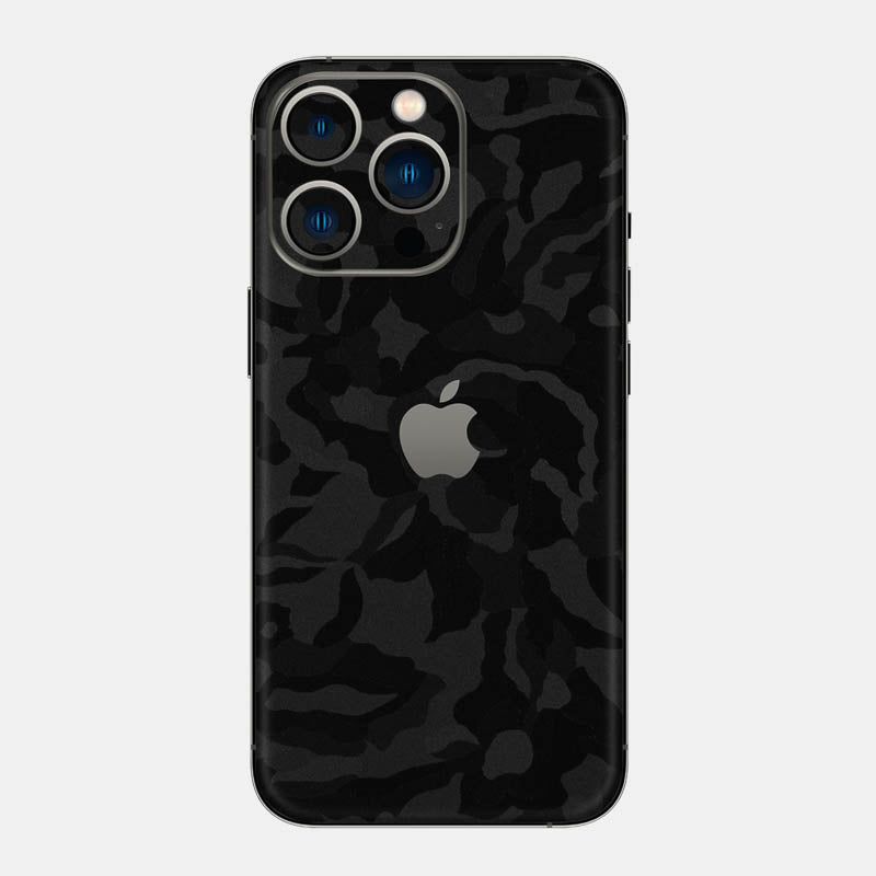 Black Camo Glass Back