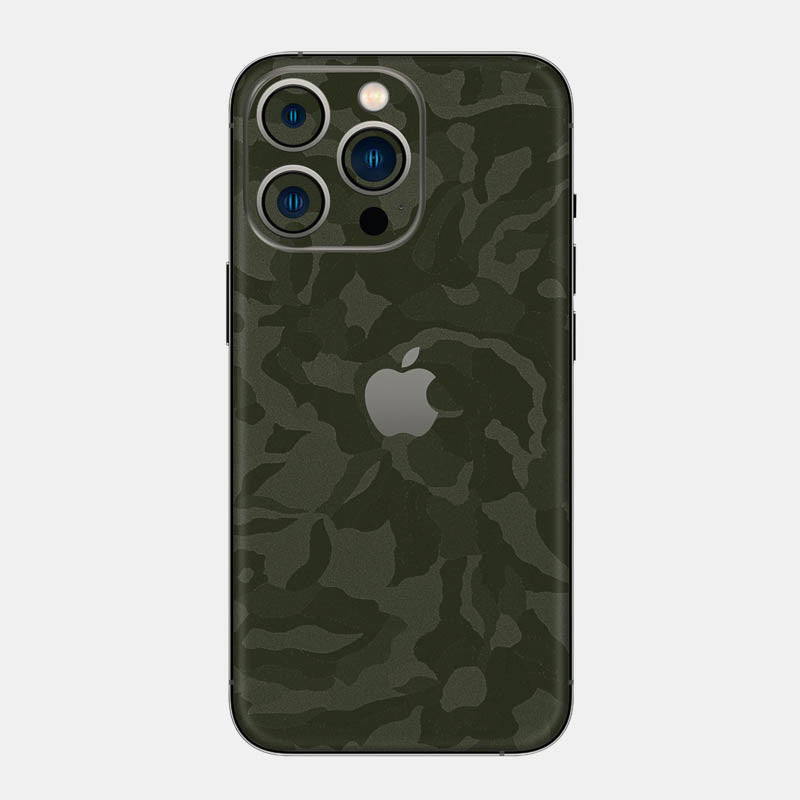 Green Camo Glass Back