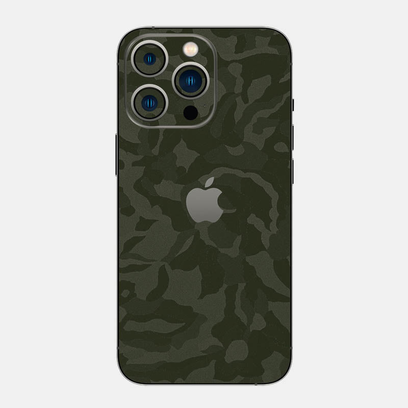 Green Camo Glass Back