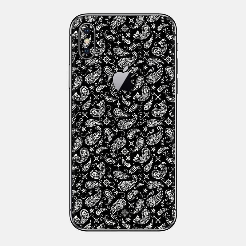 Black Paisley Glass Back