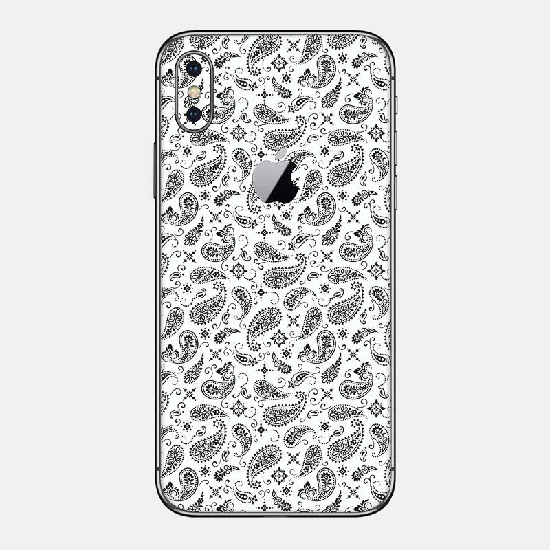 White Paisley Glass Back