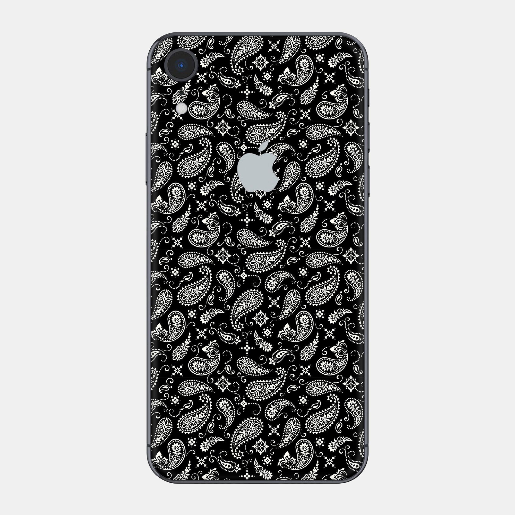 Black Paisley Glass Back